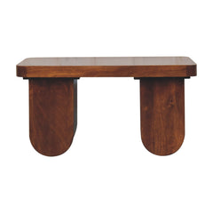 Solid Wood Chunky Coffee Table, Chestnut, Dark Brown