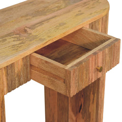 Solid Wood Soba Straight Console Table, 1-Drawer, Light Brown