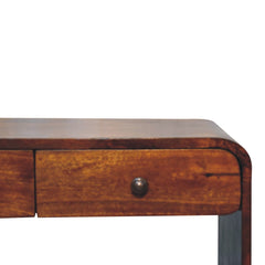 Solid Wood Aspen Slim Media Unit, 3-Drawers, Open Slot, Brown