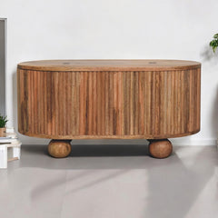 Solid Wood Soba Ball Lid-Up Coffee Table, Light Brown