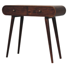 Solid Wood California Walnut Curved Edge Console Table