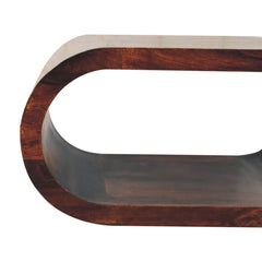 Solid Wood Amaya California Walnut Coffee Table, Oval, Brown