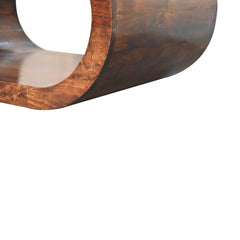 Solid Wood Amaya California Walnut Coffee Table, Oval, Brown
