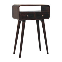 Solid Wood Mini California Walnut Curved Console Table