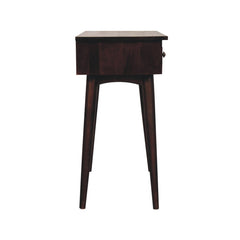 Solid Wood California Walnut Hallway 2-Drawer Console Table, Nordic Legs, Brown
