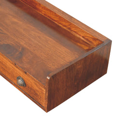 Solid Wood Belmont Wall-Mounted Console, 1 Drawer, 1 Shelf, Brown