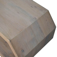 Solid Wood Hexagonal Marble Coffee Table, White