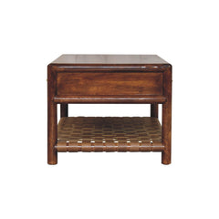 Regency Woven Console Table with 4-Drawers, Open Slot, Brown