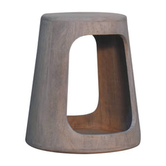 Solid Wood Acid Wash Side Table, Open-Storage