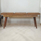 Larissa Triple Accent Oak-ish Cane Bench