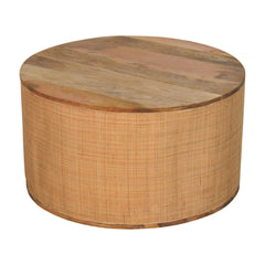 Artisan Furniture Solid Wood Larissa Round Coffee Table, Brown