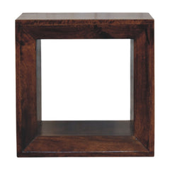 Solid Wood Solis California Side Table, Open Storage, Walnut, Brown