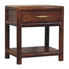 Solid Wood Regency Chestnut Nightstand, 1-Drawer, 1 Open-Slot, Brown