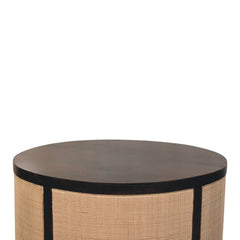Solid Wood Monaco Round Rattan Centerpiece,Beige & brown