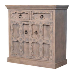 Solid Wood Jaipur Lattice Sideboard,Brown,Storage