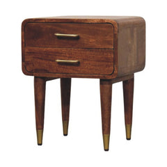 Solid Wood Astor 2-Drawer Nightstand,Brown