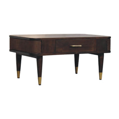 Solid Wood Belmont Coffee Table,Brown,1-Drawer