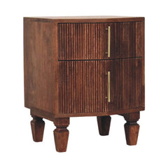 Solid Wood Harper Nightstand,Brown,2-Drawer