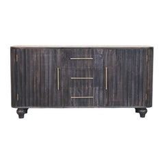 Solid Wood Savoy Sideboard,Grey,2-Doors, 3-Drawers