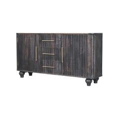 Solid Wood Savoy Sideboard,Grey,2-Doors, 3-Drawers