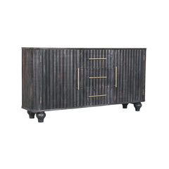 Solid Wood Savoy Sideboard,Grey,2-Doors, 3-Drawers