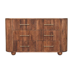 Solid Wood Ridgefront Chest – Roasted Almond,Brown,6-Drawers