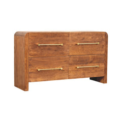 Solid Wood Oakline Four Drawer Chest,Brown,4-Drawers