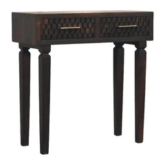 Solid Wood Arno Console Table,Black,2-Drawers