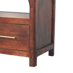 Solid Wood Arched Edge 2 Drawer Media Unit, Brown