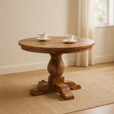 Solid Wood Valentina Round Dining Table Light Brown
