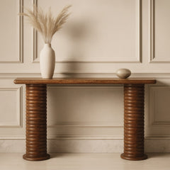 Artisan Furniture Solid Wood Sculpted Leg Console