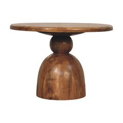 Solid Wood Sculpted Pedestal Coffee Table