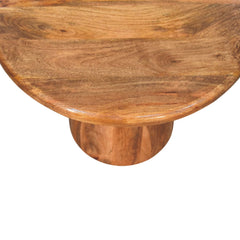 Solid Wood Sculpted Pedestal Coffee Table