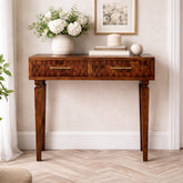 Solid Wood Cadiz Textured Console Table