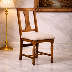 Solid Wood Writing Chair with Turned Legs