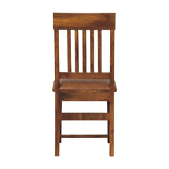Solid Wood Leather Slatted Dining Chair