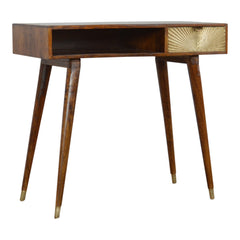 Sunrise Gold Carved Writing Desk, Beige
