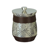 Jodhpur Resin Vanity Jar | Stylish Storage for Cotton Swabs,Rounds,Balls,Sponges & Bath Salts | Decorative Canister for Bathroom, Bedroom | Silver/Orb