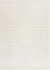Deron White Washable 3D Rug