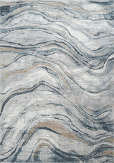 Modern Abstract Marble Wave Grey & Navy Area Rug, Runner & Round Rug – MR108A Grey/Navy
