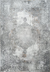 Traditional Vintage Distressed Persian Medallion Grey Multicolor Area Rug, Runner & Round Rug – MR252A Multi Grey
