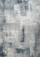 Modern Abstract Watercolor Distressed Grey & Navy Area Rug, Runner & Round Rug – MR259A Grey/Navy
