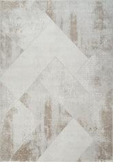 Modern Geometric Chevron Block Cream & Gold Area Rug, Runner & Round Rug – MR393 Cream Gold