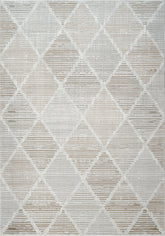 Modern Geometric Harlequin Diamond Cream & Gold Area Rug, Runner & Round Rug – MR445 Cream Gold