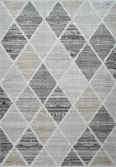 Merry MR445 Grey Black area rug top view