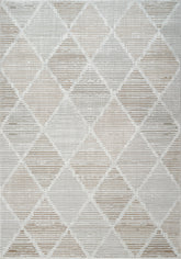 Modern Geometric Harlequin Diamond Cream & Brown Area Rug, Runner & Round Rug – MR445 Cream Brown