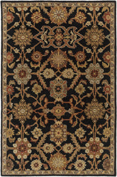 Salix Hand Tufted Black Wool Rug