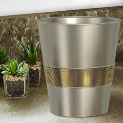 Brushed Steel Wastebasket,7QT