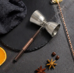 Stainless Steel Jigger | Oil Rubbed Bronze & Copper Finish | 3x1x7" | Cocktail Measure | Bar Tool