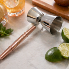Jigger | Copper finish Stainless Steel | 3x1x7" | Cocktail Measure | Bar Tool